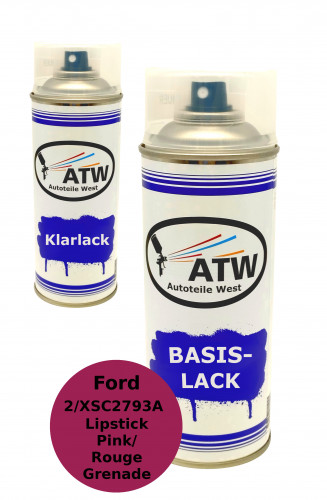 Autolack für Ford 2 / XSC2793A  Lipstick Pink / Rouge Grenade+400ml Klarlack Set